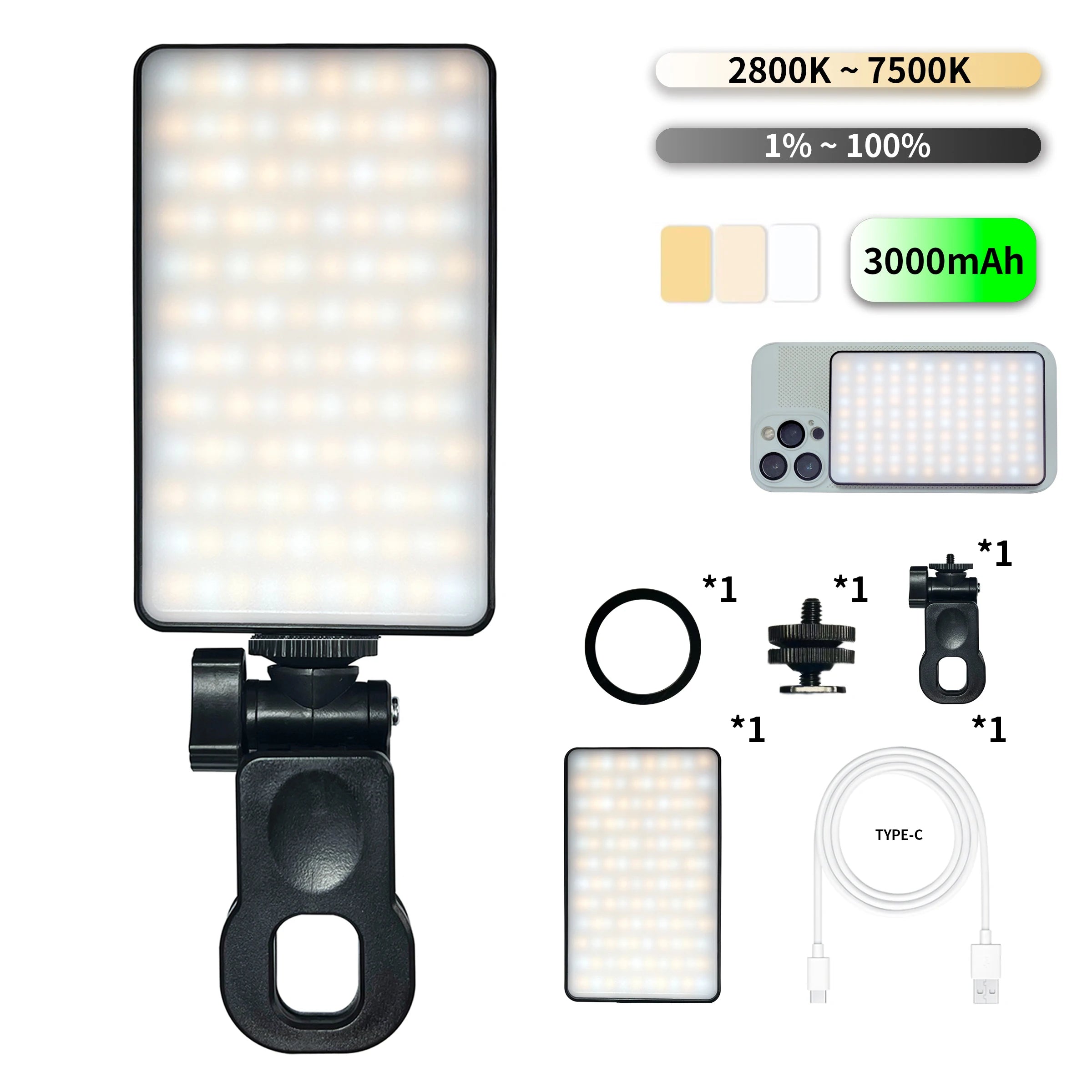 Clip-On Travel LED Selfie Light